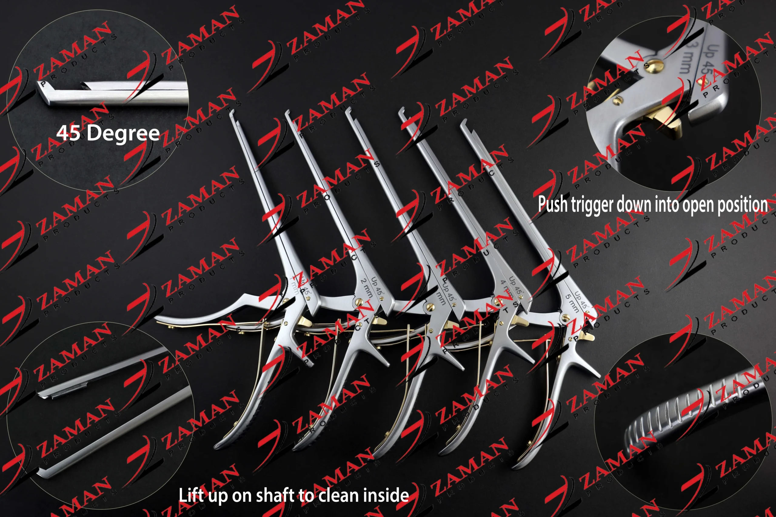 Convertible Kerrison Rongeurs 1,2,3,4,5 mm 5 PCs German Orthopedic Instruments