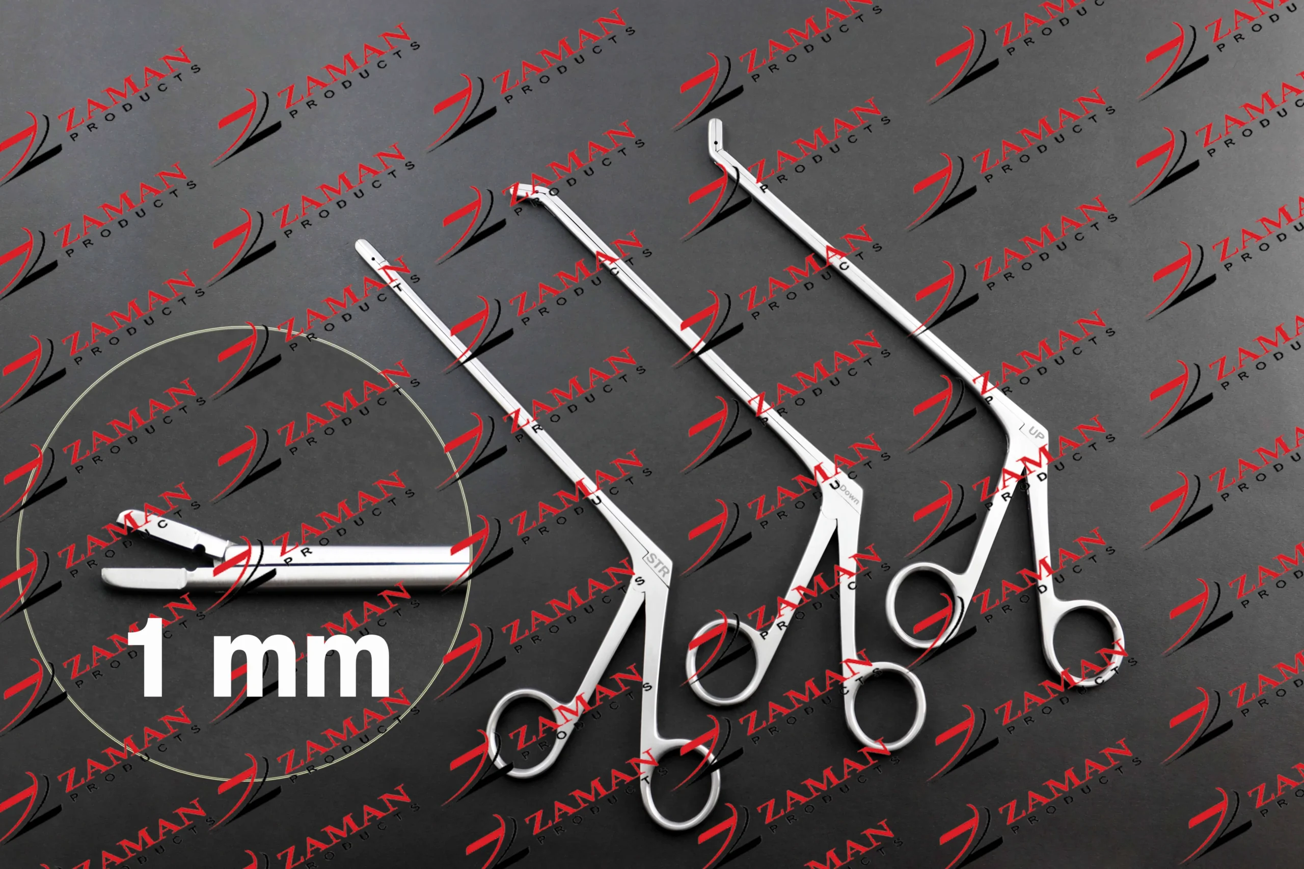 Laminectomy Intervertebral Disc Rongeur 1 mm 3 PCs Set Up, Down, Straight 18 cm By ZP