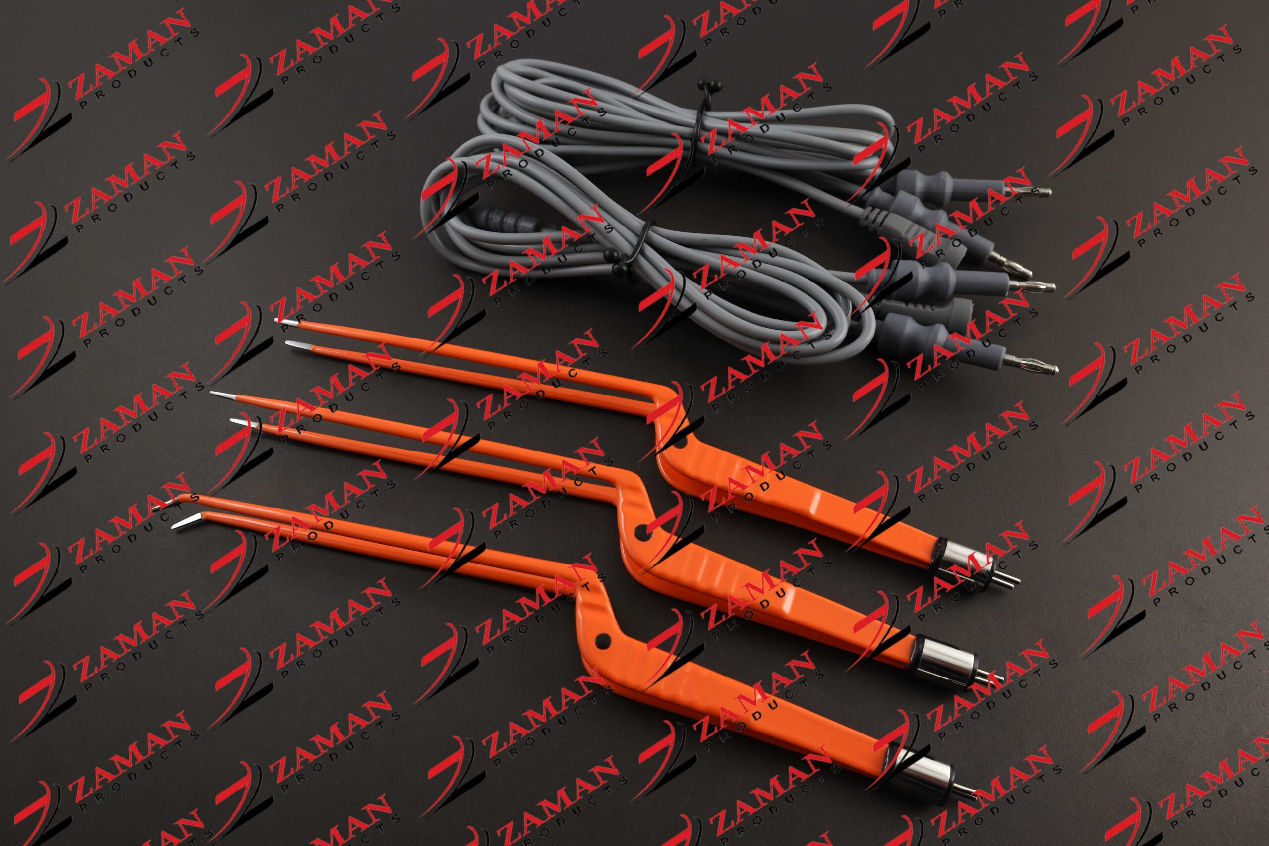 American Bayonet Non Stick Bipolar Forceps & Cables (3 pcs + 2 Cords Set ) - Image 2