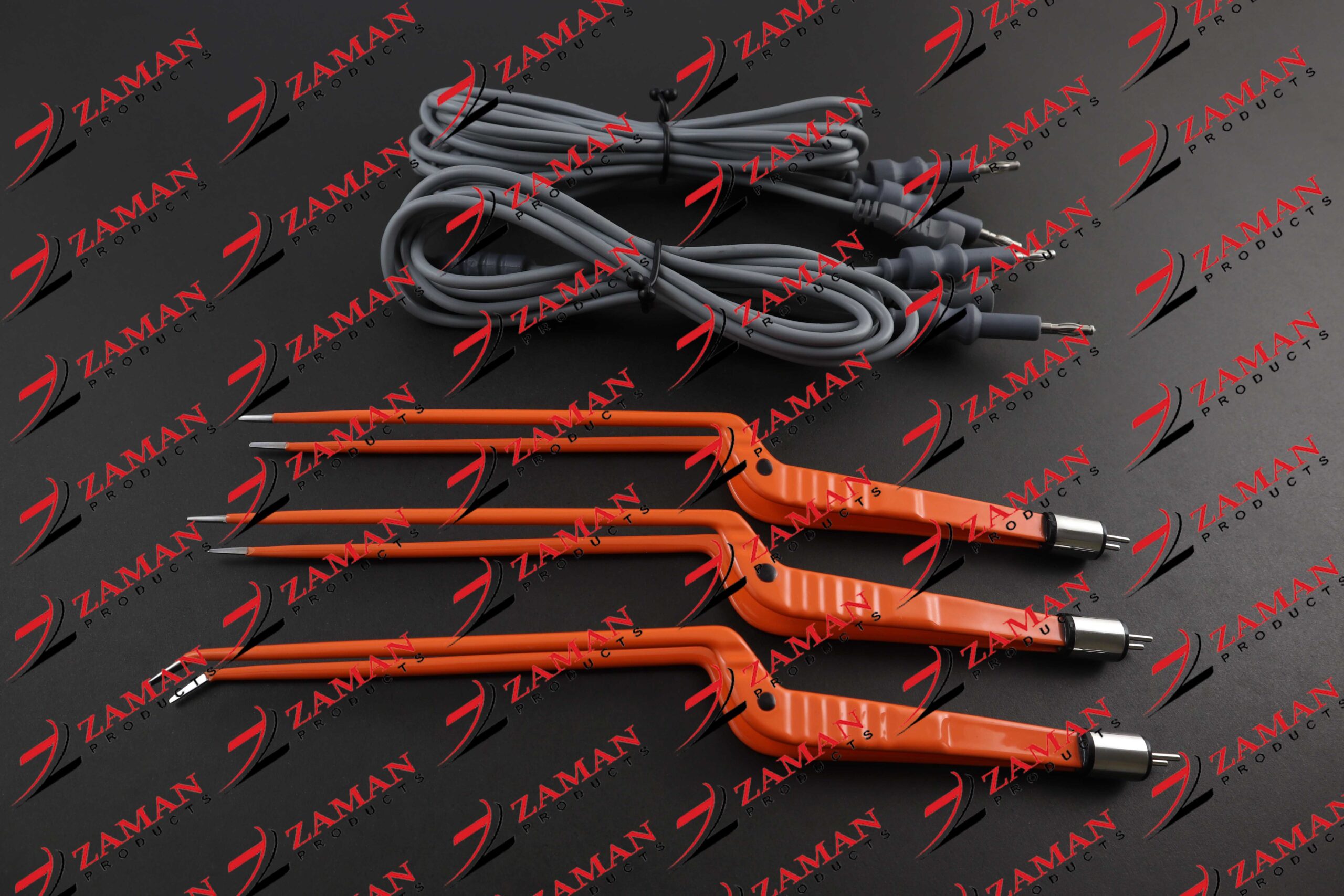American Bayonet Non Stick Bipolar Forceps & Cables (3 pcs + 2 Cords Set ) - Image 3