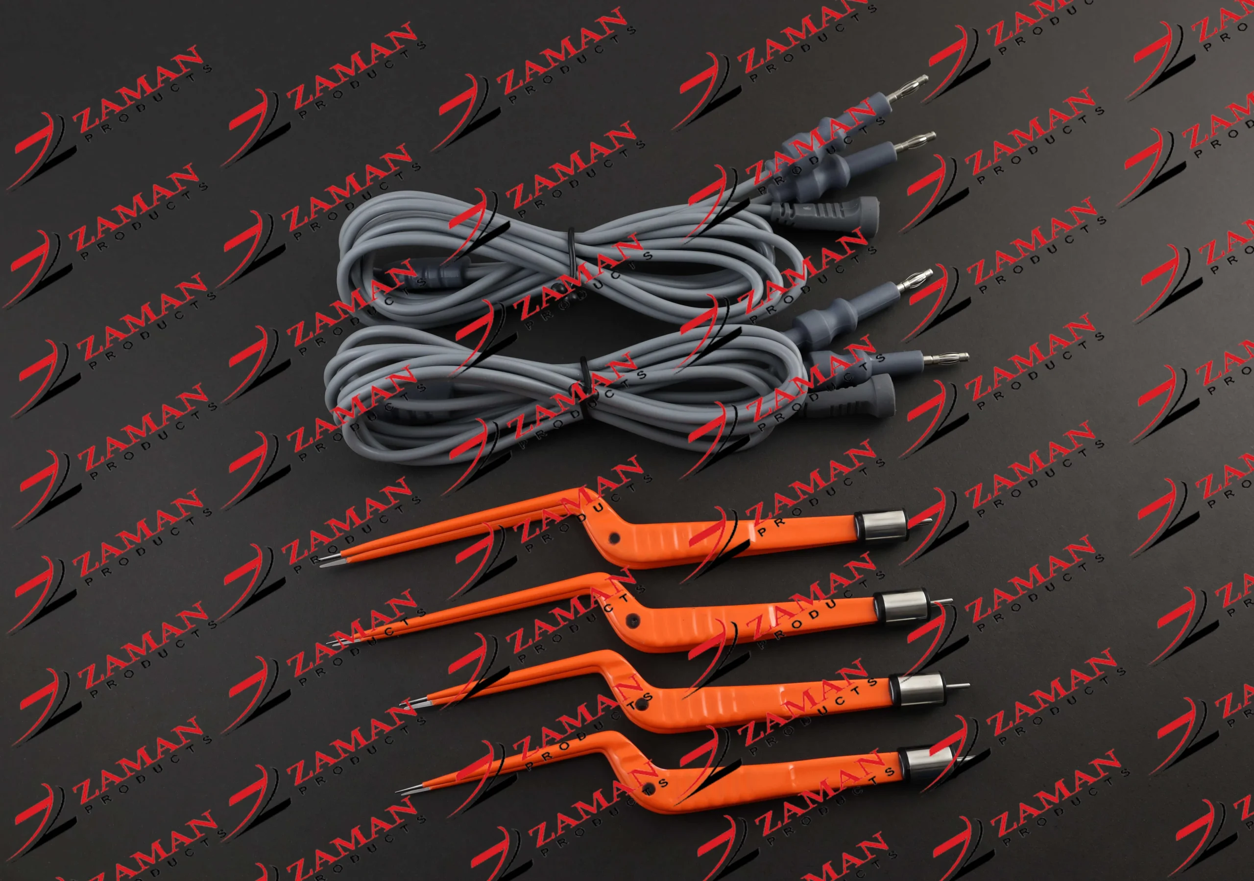 American Bayonet Non Stick Bipolar Forceps & Cables (4 pcs + 2 Cords Set ) - Image 2