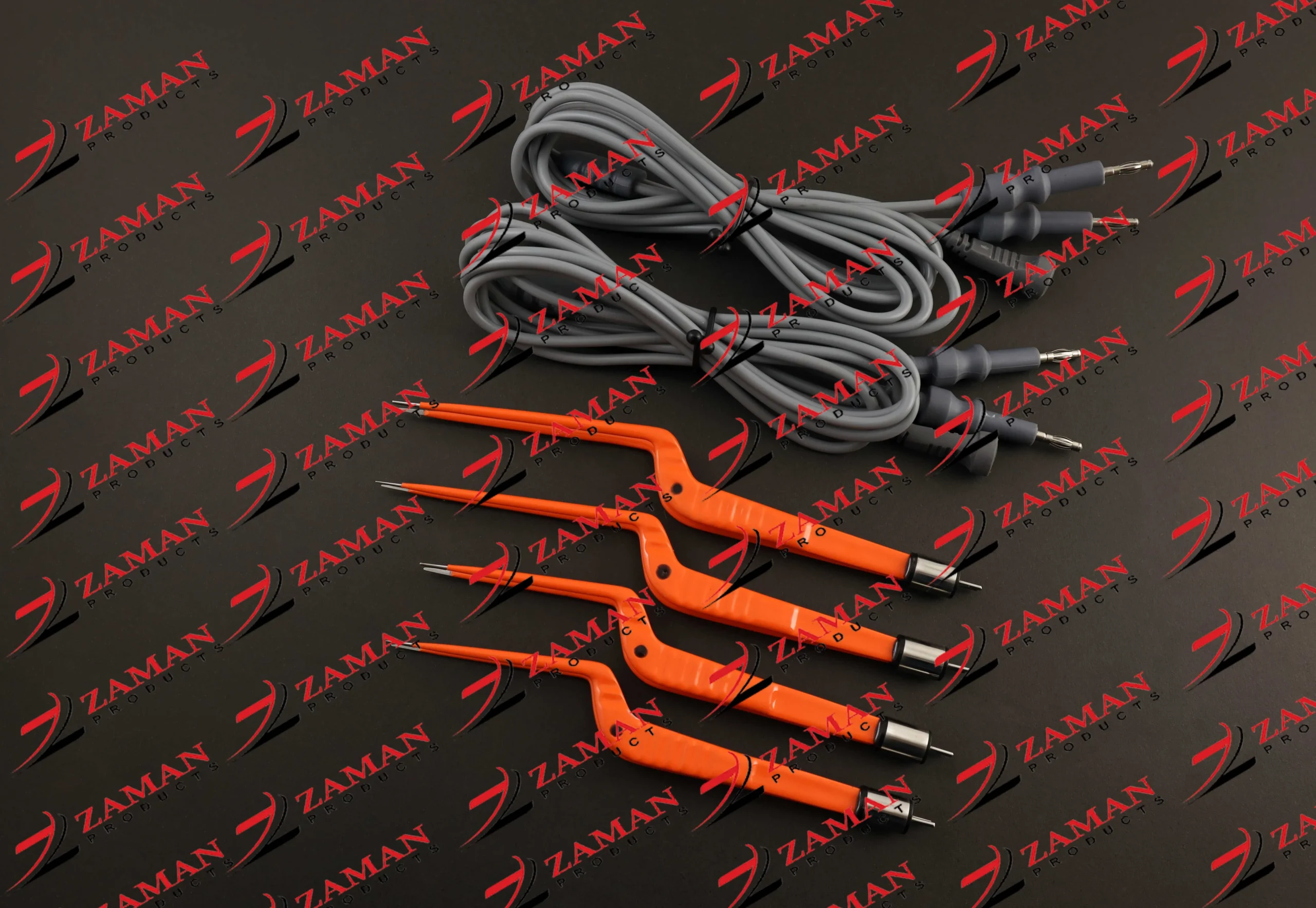 American Bayonet Non Stick Bipolar Forceps & Cables (4 pcs + 2 Cords Set ) - Image 3