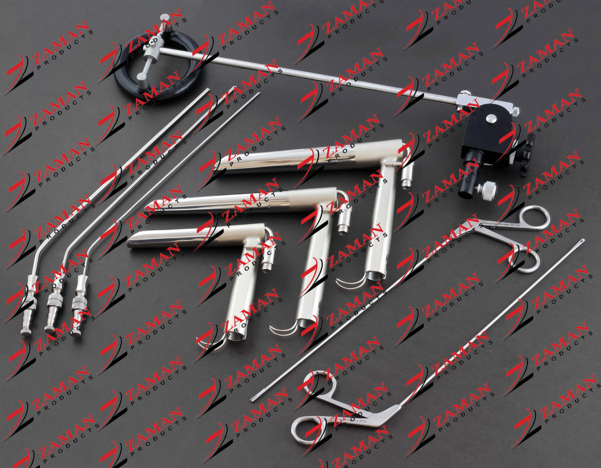 Fiber Optic Operating Laryngoscope Rigid direct 9 PCs set With Box By Zaman Products - Image 2