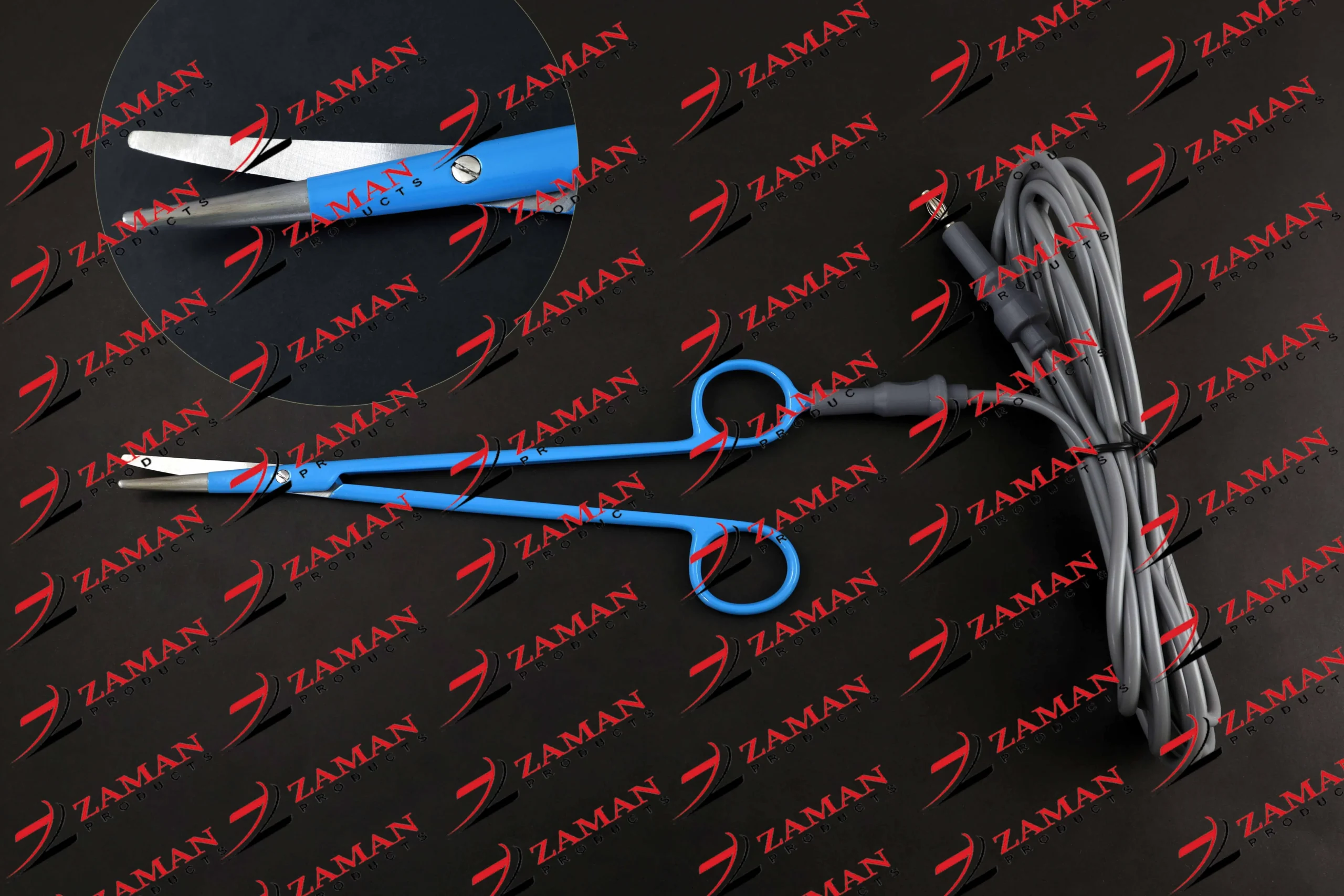 Monopolar Metzenbaum Scissors curved 7.5" 4mm connector and Silicon cord 3 meter