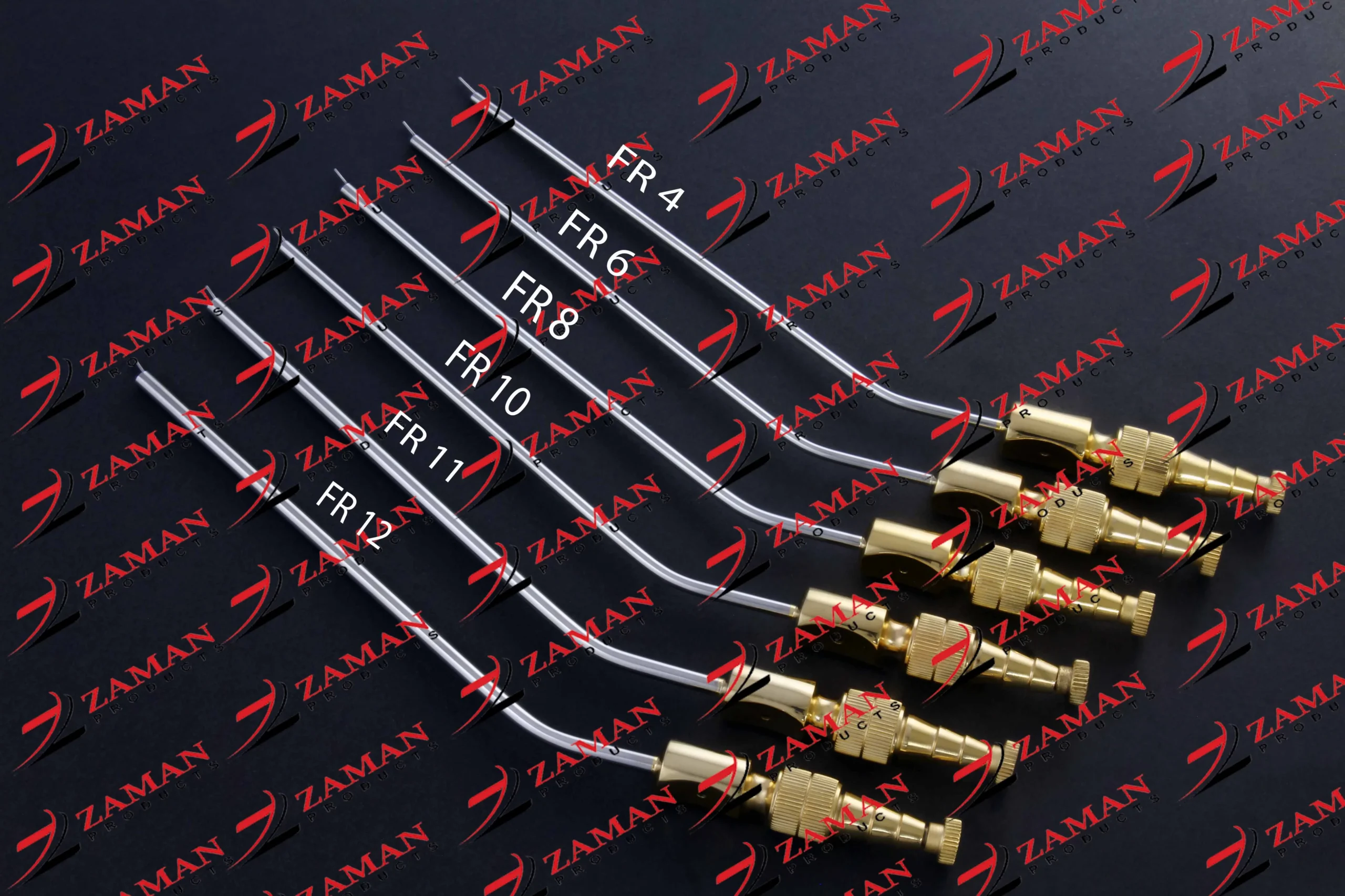 Frazier Suction Tubes Gold & Silver 4 To 12 6 PCs Set Surgical Instruments