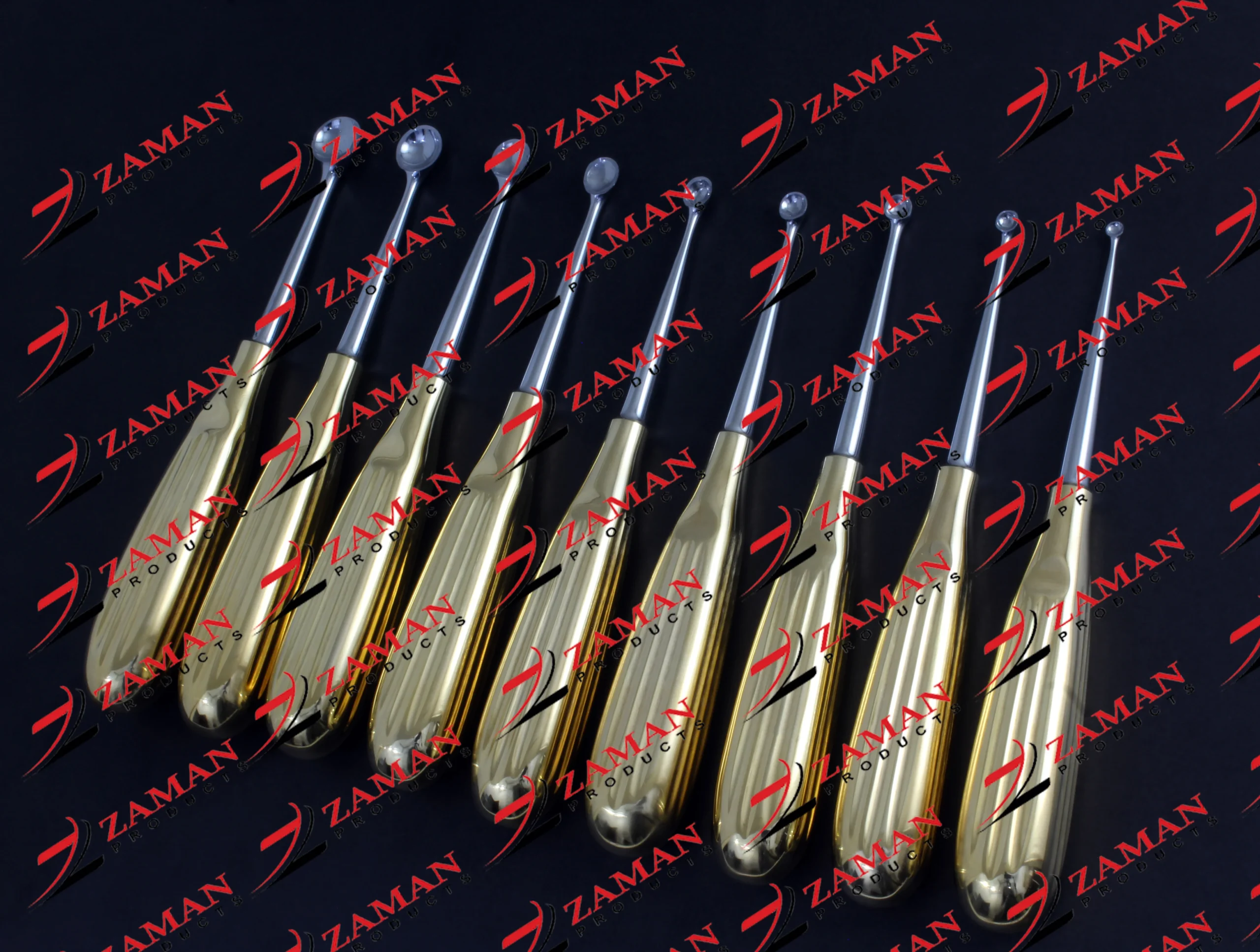 Bruns Curette Bone Curette Bundle Straight 17 cm Fig 000-6 9 PCs Set By Zaman products - Image 3