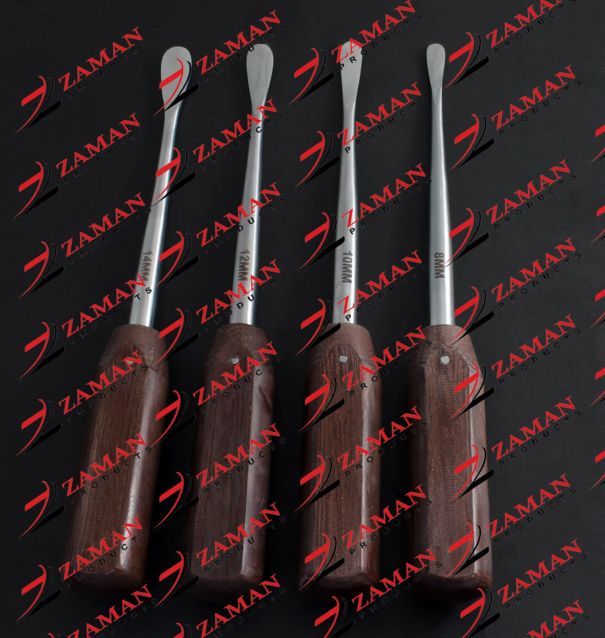Cobb Spinal Elevator Fiber Handle 8mm 10mm 12mm 14mm 4 PCs Set By Zaman Products - Image 2