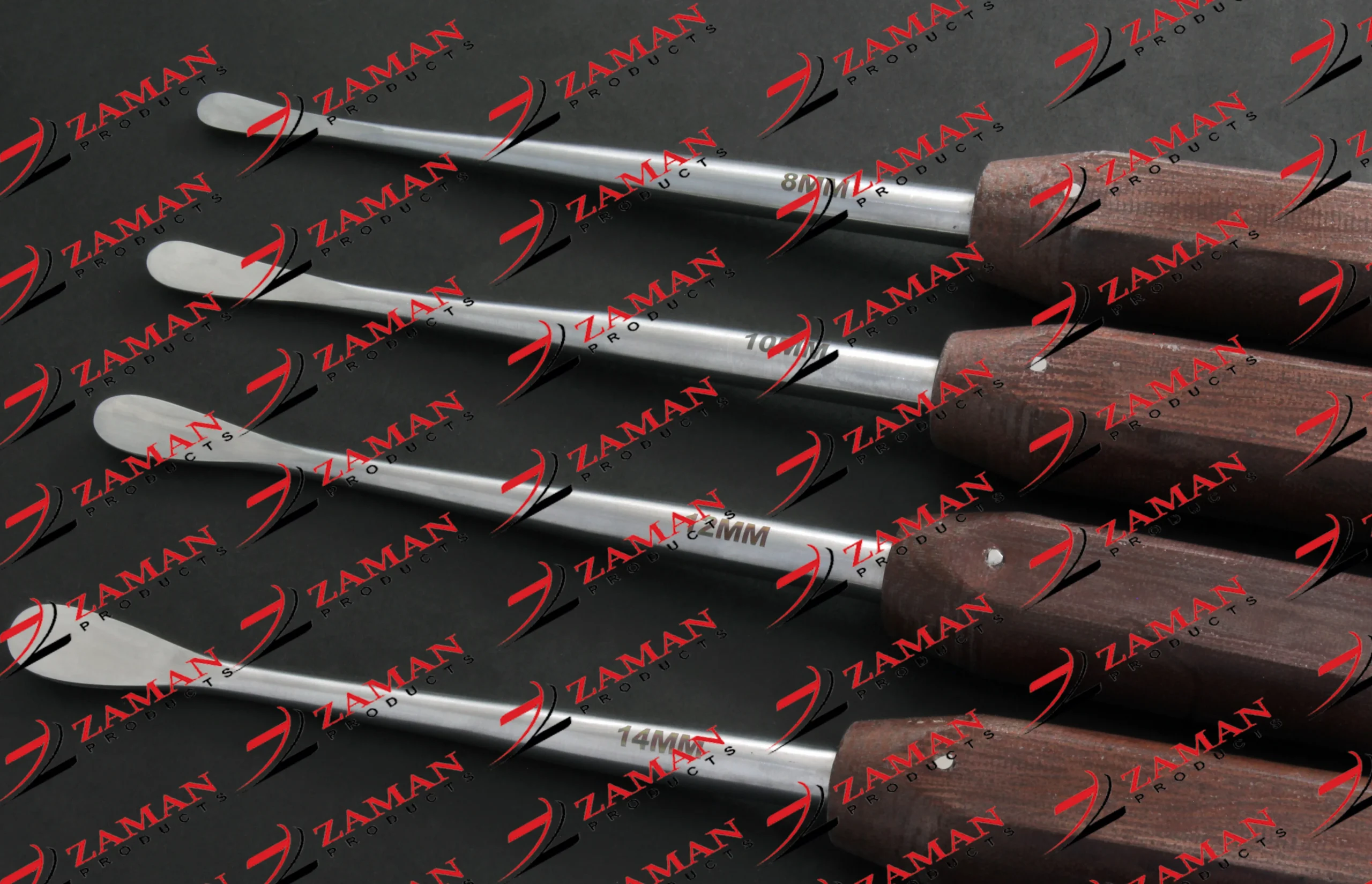 Cobb Spinal Elevator Fiber Handle 8mm 10mm 12mm 14mm 4 PCs Set By Zaman Products - Image 3