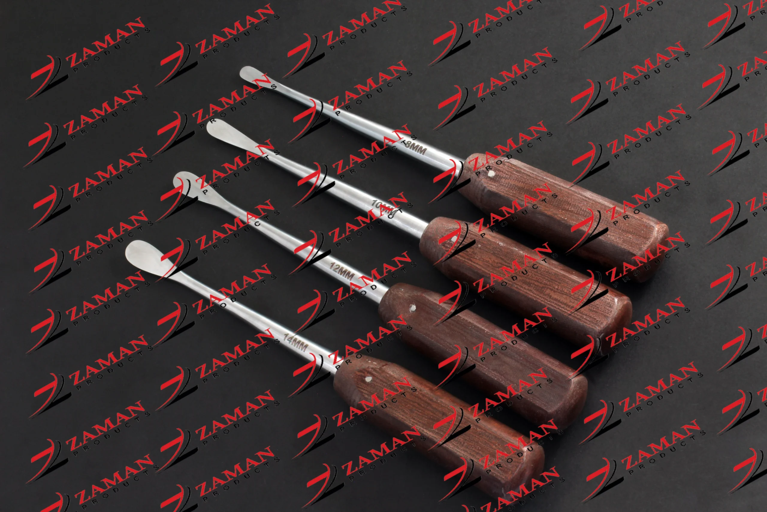 Cobb Spinal Elevator Fiber Handle 8mm 10mm 12mm 14mm 4 PCs Set By Zaman Products - Image 4