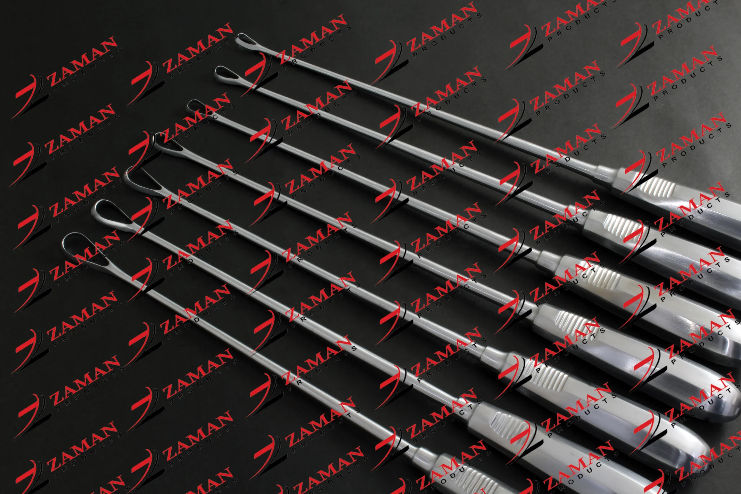 Recamier Uterine Curette Sharp Rigid Fig 0: 7mm - Fig 6: 16.5mm x 30cm set of 7 PCs - Image 2