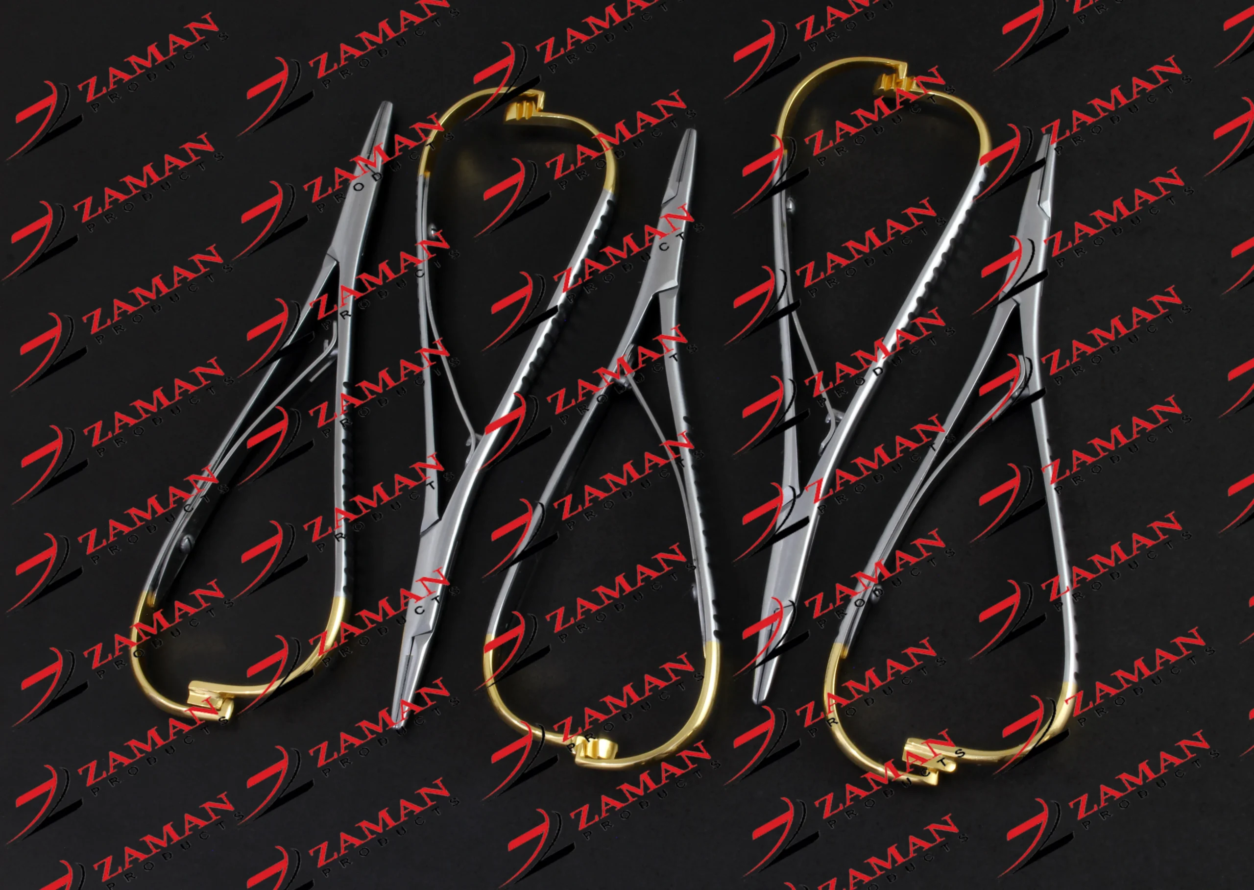 Mathieu Straight Surgical Needle Holder 14 cm TC gold 5 PCS By Zaman Products - Image 2